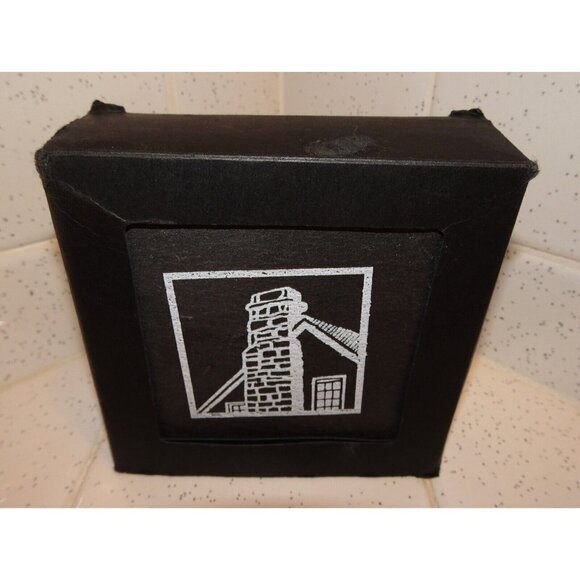 Vintage Black Slate Coasters Cottage Chimney retro rustic barware - Picture 3 of 9